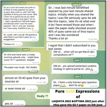 Pure gold expressions from Laqshya 2022 and Optima 2022 students post GS-1 paper