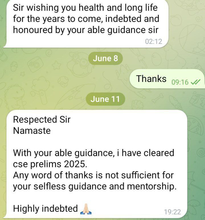 Student: cleared prelims, was part of Laqshya and DPS Prime